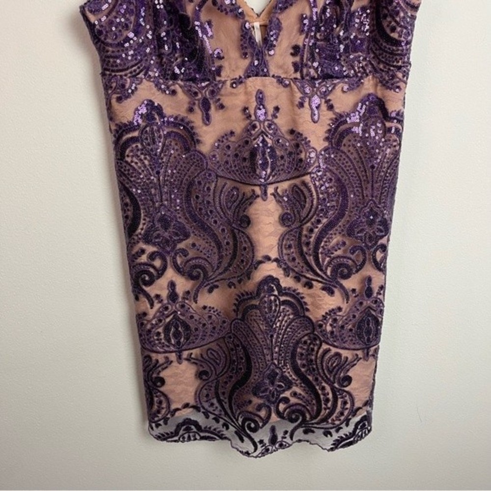 NWT Free People Purple Sequin Mini Dress Size 8 Women - Picture 12 of 12